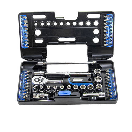 Набір біт і головок 1/4 з тріскачкою 57 од. у кейсі, фото 1