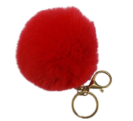 Брелок хутряна кулька великий червоний