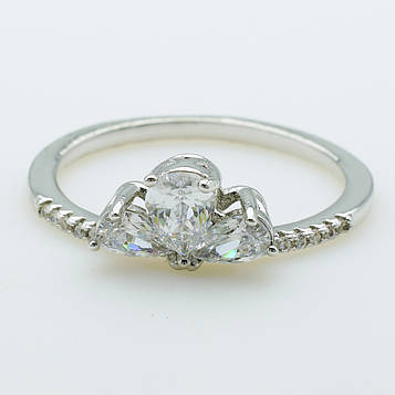 XUPING Кільце Родій з білими цирконами, Розмір 19.5