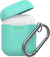 Чохол AHASTYLE Silicone Duo Case with Carabiner for Apple AirPods Mint Green