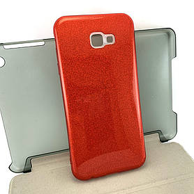 Чохол для Samsung j4 Plus 2018, j415 накладка на бампер Glitter протиударний прозорий червоний