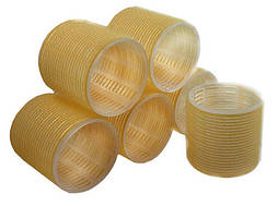 Бігуді на липучці Sibel жовті 66 мм 6 шт