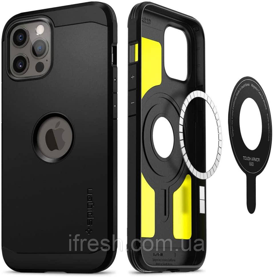 Чохол Spigen для iPhone 12 Pro Max - Tough Armor MAG (Mag Safe), Black (ACS02619)