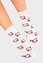 Шкарпетки жіночі білі СЕРЦЯ