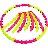 Обруч массажный хула хуп Hula Hoop My Fit MAGNETIC Twins 6013 диаметр 100 см Pink-Yellow