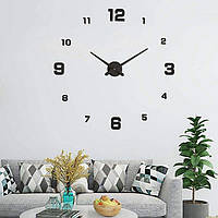 Часы настенные DIY Clock NEW с цифрами Стильные часы 60-120 см Черные Настоящие фото