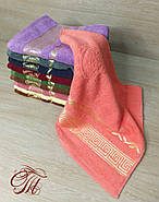 Рушник махровий банний Parisa Home "Греція" (яскраво-рожеве) 70х140см., фото 5