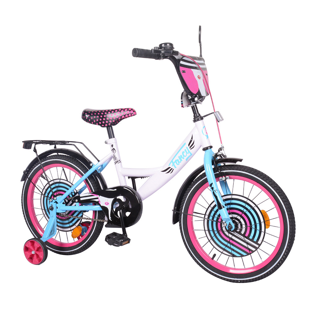 Дитячий велосипед Fancy 18, «Tilly» (T-218214), колір White Pink Blue (білий із рожевим і блакитним)