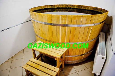 Купель кругла для лазні та сауни 200х120 см., фото 1