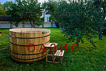 Купель кругла для лазні та сауни 200х120 см., фото 5