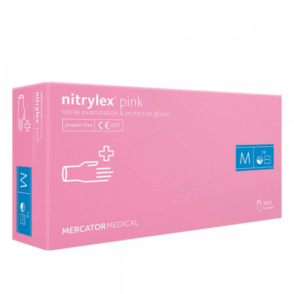 Рукавички Nitrylex Pink M, фото 1