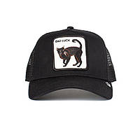 Кепка Бейсболка Тракер с сеткой Goorin Brothers Animal Farm Bad Luck Cat с черным Котом Черная