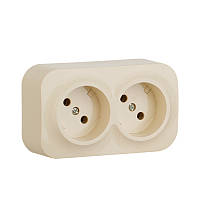 Розетка без заземлення подвійна Legrand Forix IP20 слонова кістка (782442)