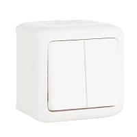 Перемикач 2-клавішний Legrand Forix IP44 білий (782361)