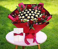 Букет из 31 конфеты Ferrero Rosher с цветами №17