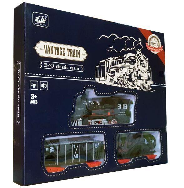 Залізниця для дітей HUASTAR 50239B, на батарейках, 11 деталей, світло, звук, фото 1