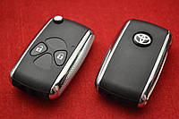 Toyota Rav4 corolla ключ выкидной 2 кнопки New Хром