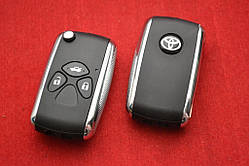 Toyota Camry, corolla ключ викидний 3 кнопки New Хром