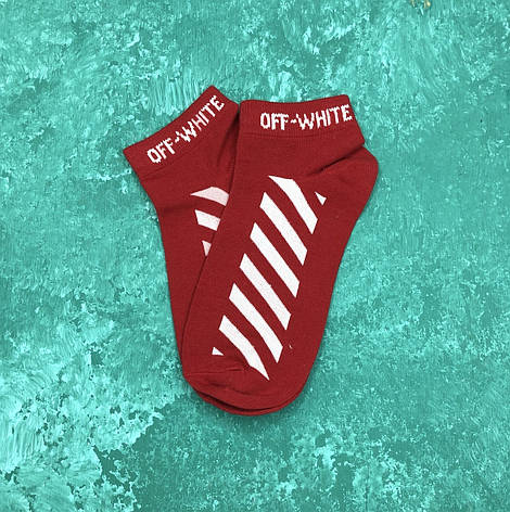 Шкарпетки Низькі Жіночі Чоловічі Off-White Червоні 37-41, фото 1
