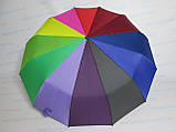 Жіноча парасолька повний автомат райдужна на 12 спиць, фото 2