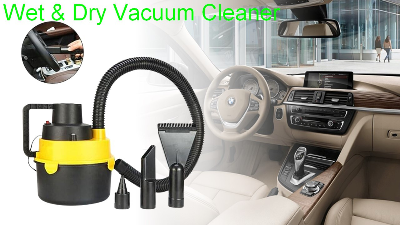 Автомобільний пилосос для сухого та вологого прибирання Wet & Dry Vacuum Cleaner Yellow Автомобильный пылесос, фото 1
