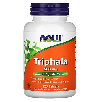 Трифала 500 мг Now Foods Triphala для очищення організму та підтримки травлення 120 таблеток