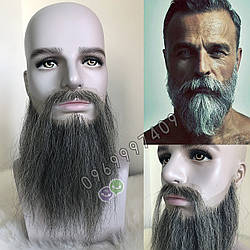 🧔Борода і вуса реалістичні — накладка на сітці коричневого кольору