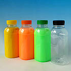 Пляшка ПЕТ 330 мл. Квадратна із закругленими кутами. з Чорною кришкою 38 мм, фото 4