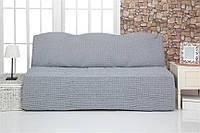 Чехол натяжной на 2-х и 3-х местный диван без подлокотников Venera 09-216 Серый