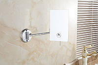 Зеркало выдвижное настенное косметическое Miror для ванной комнаты съемное с увеличением, Металлик