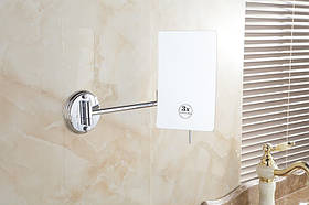 Дзеркало висувне настінне косметичне Miror для ванної кімнати, знімне зі збільшенням, Металік