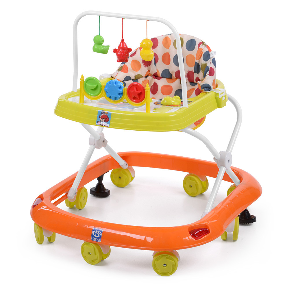 Ходунки дитячі з підвісними іграшками Bambi M 0541C-3 жовто-жовтогарячі