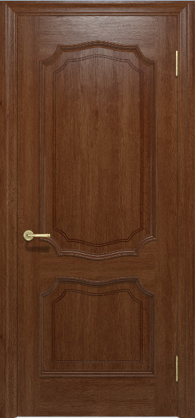 Міжкімнатні двері шпоновані дубом "Ваш Стиль" модель Луидор ПГ темний горіх