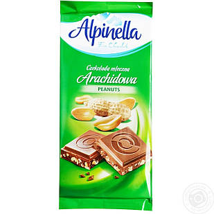 Шоколад Молочний Alpinella з арахісом Польща 100 г (21 шт./1 ящик)