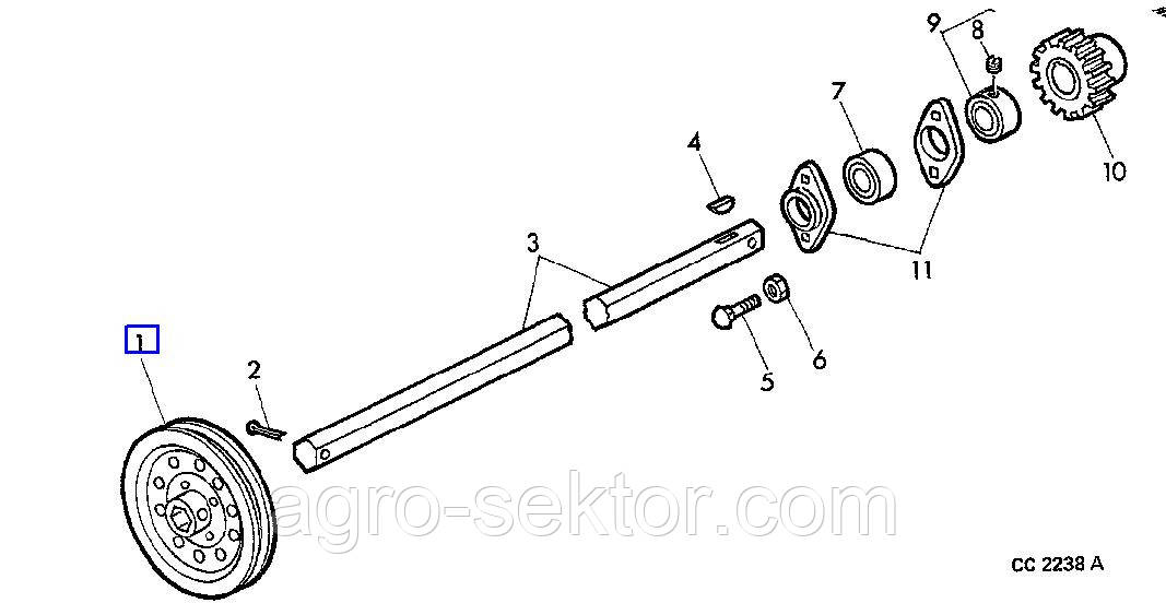 Шків приводу шнека John Deere 332 336
