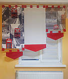 Комплект панельных занавесок Firanka London 3шт карниз 165см серый с красным (71_3п), фото 2