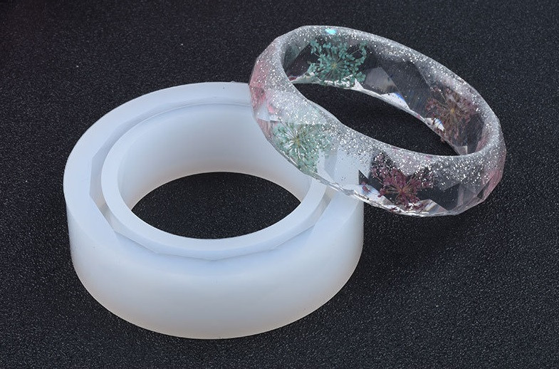 Силіконовий молд, форма, Браслет гранований широкий, 60 мм/ 19 мм, фото 1