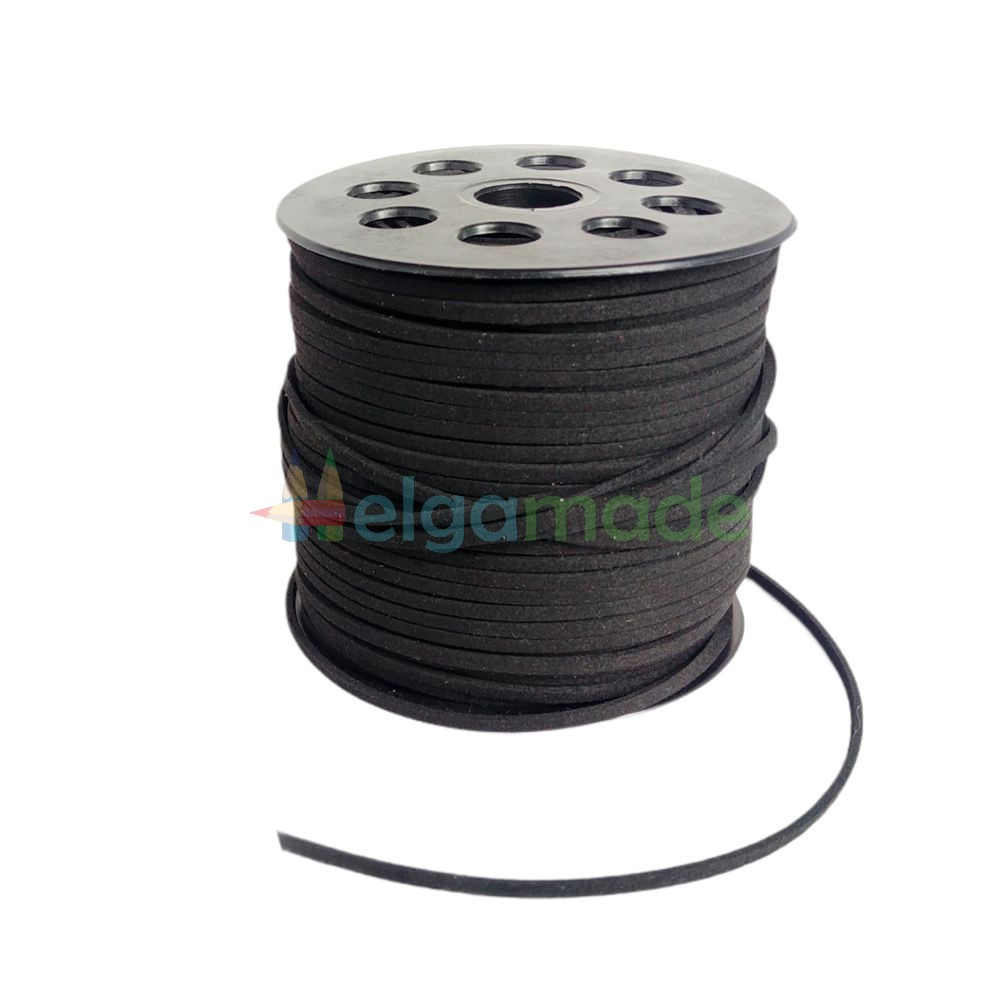 Замшевий шнур 3 мм ЧОРНИЙ, 91.40 м (100 ярдів), фото 1