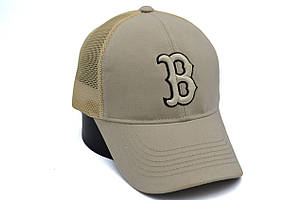 Бейсболка сітка Art cap Boston Red Sox 56-61 см Світло-бежева (0919-524), фото 1