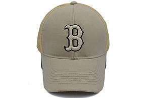 Бейсболка сітка Art cap Boston Red Sox 56-61 см Світло-бежева (0919-524), фото 3