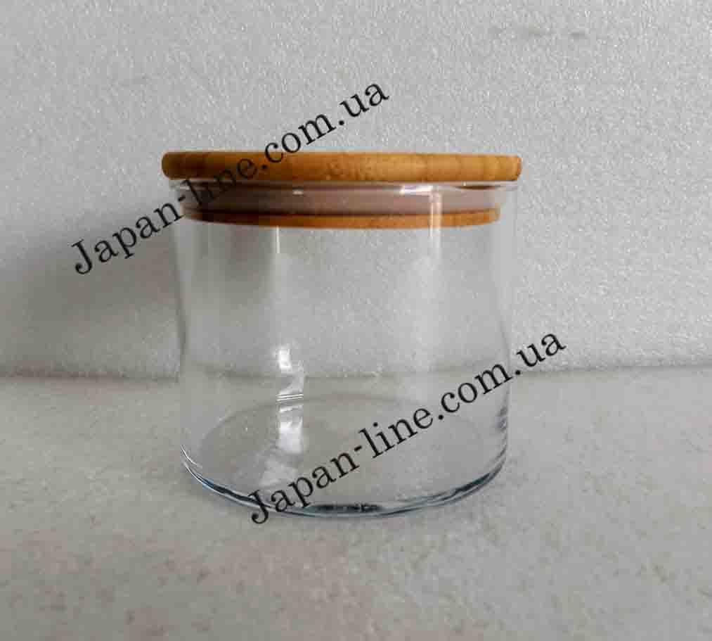 Банка скляна 750 мл. з бамбуковою кришкою (11,2 х 10 см ) OMS 9112-S Rocio