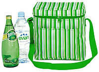 Изотермическая сумка 10 л Time Eco TE-3010SX, Темосумка, Холодильная сумка, Зеленый в белую полоску