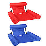 Inflatable floating bed Надувне пляжне крісло-гамак, надувний складаний матрац для відпочинку зі спинкою, фото 3
