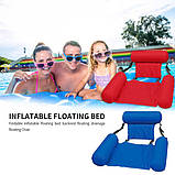 Inflatable floating bed Надувне пляжне крісло-гамак, надувний складний матрац для відпочинку зі спинкою, фото 4