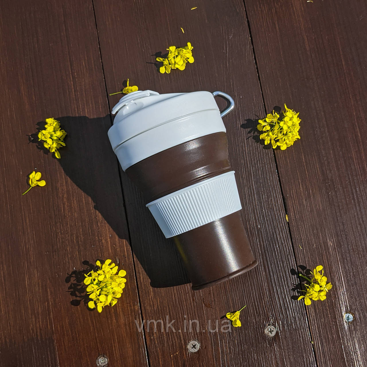 Кружка силиконовая складная для кофе и напитков Коричневый