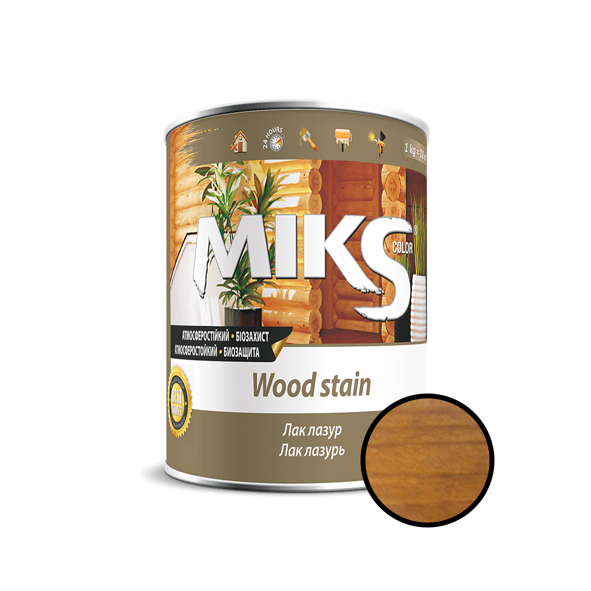 Лак-лазур MIKS Color Дуб напівглянець 0.6кг