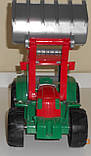 Дитяча іграшка великий бульдозер червоно-зеленого забарвлення, фото 4