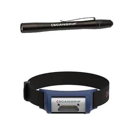 Набір майстра ліхтар налобний + ліхтар ручка - Scangrip I-View/Flash Pen (49.0408), фото 1
