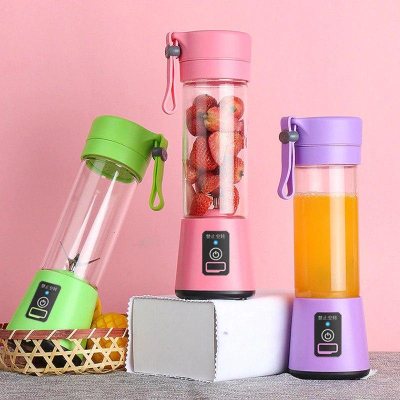 Портативний фітнес блендер USB Smart Juice Cup Fruits 4 ножі rose