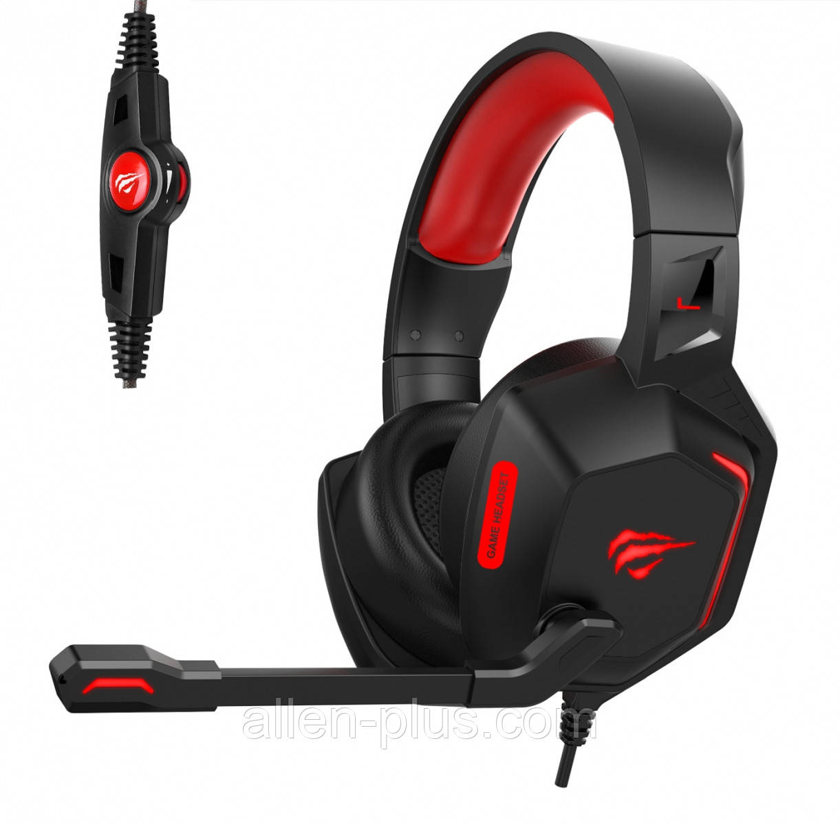 Навушники ігрові з мікрофоном і підсвіткою HAVIT HV-H657D GAMING, black